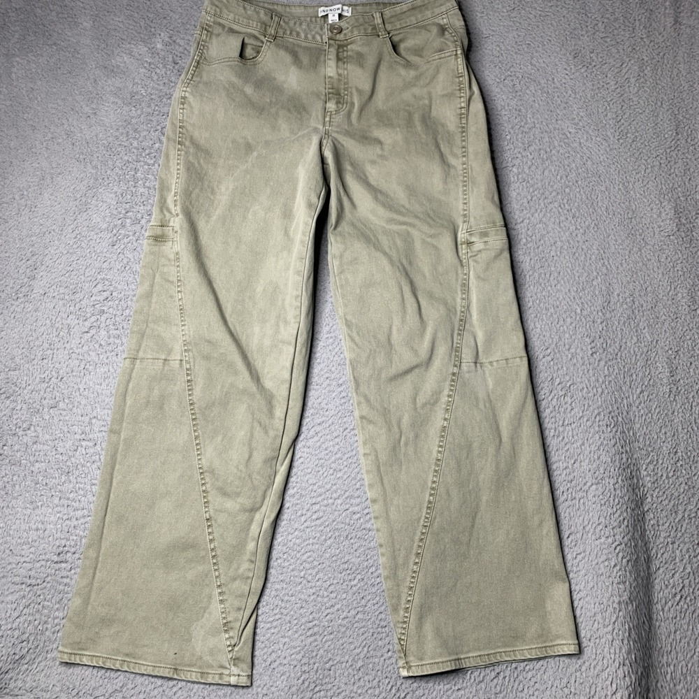 And Now This Denim Wide Leg Loose Grunge Baggy Jeans Women Size 29 Olive Green